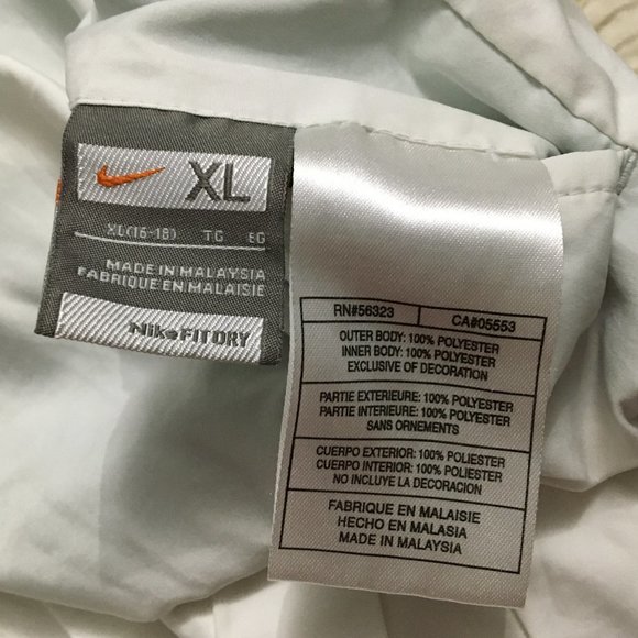 Nike FIT DRY Reversible Windbreaker Jacket White & Green Teen's XL 16-18 RN56323 - Picture 1 of 13